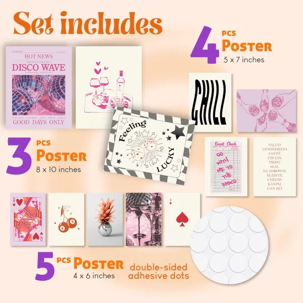 97 Decor Cute Preppy Room Decor Aesthetic  Preppy Posters For Bedroom Cute Wall Decor Aesthetic Pictures Pink Trendy Wall Art Prints Retro Girly Posters For Dorm Apartment Decor Unframed