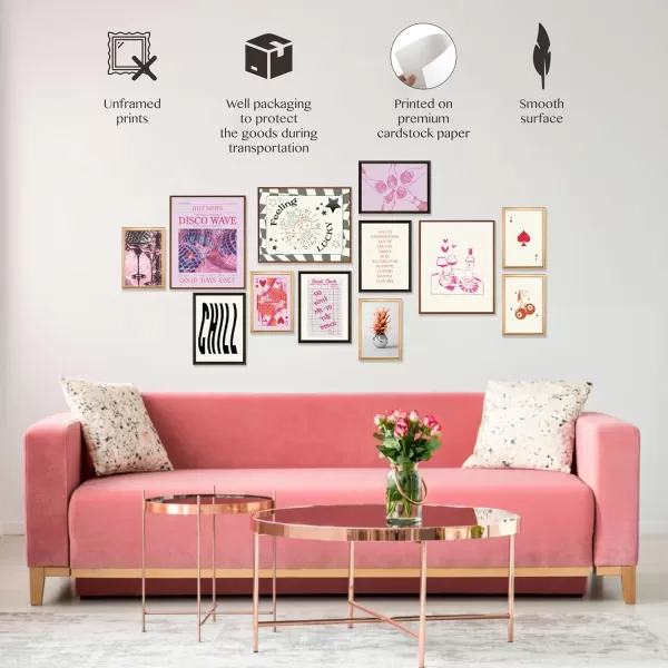 97 Decor Cute Preppy Room Decor Aesthetic  Preppy Posters For Bedroom Cute Wall Decor Aesthetic Pictures Pink Trendy Wall Art Prints Retro Girly Posters For Dorm Apartment Decor Unframed