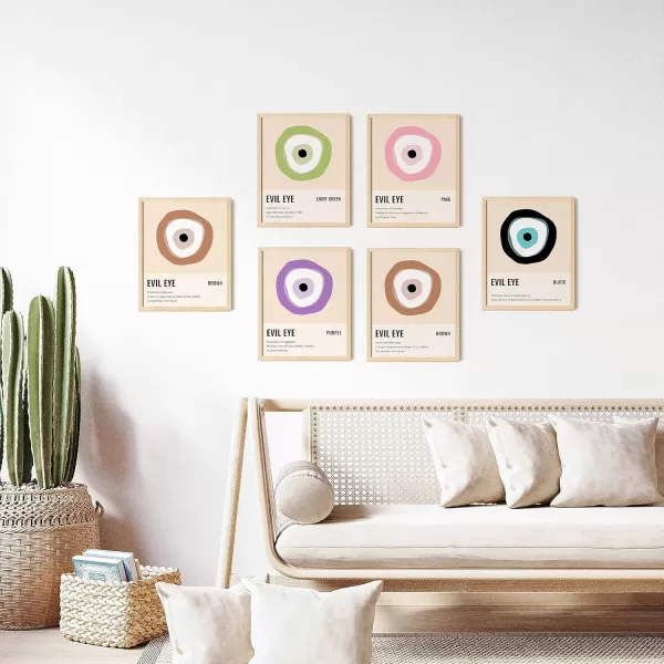97 Decor Evil Eye Decor Poster  Pink Wall Decor Art Room Decor Home Decor Aesthetic Poster Eyes Print Painting Protection Artwork Decoration 8x10 UNFRAMED