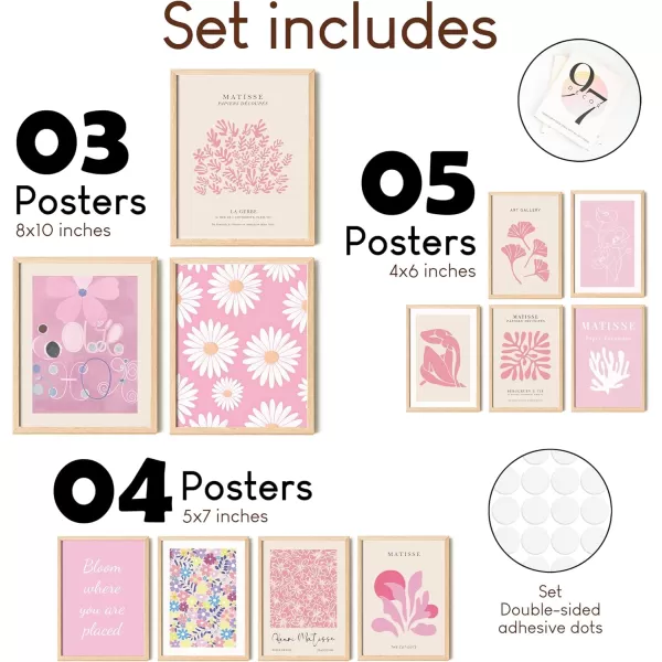 97 Decor Pink Wall Decor Aesthetic Pictures  Matisse Wall Art Pink Posters for Room Aesthetic Abstract Danish Pastel Prins Light Pink Dorm Wall Decor for College Girls Bedroom 8x10 Unframed