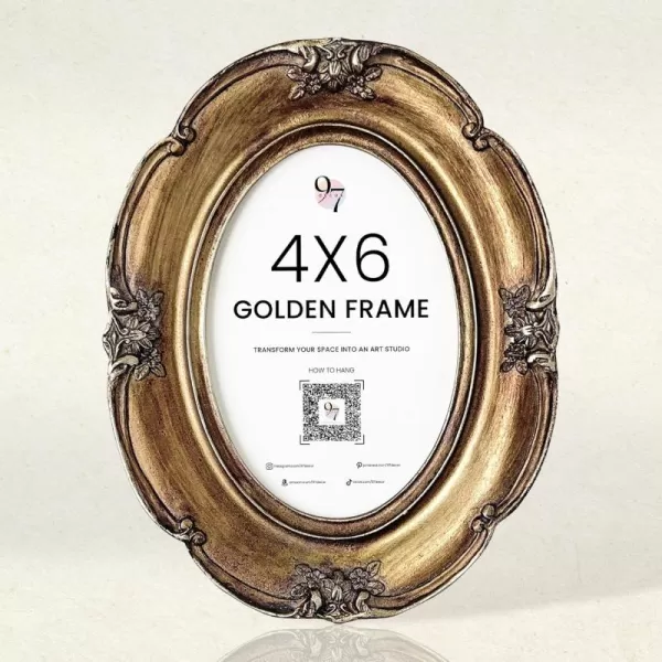 97 Decor 4x6 Vintage Picture Frame  Ornate Gold Frame 4x6 Antique Photo Frame 4x6 Rustic Small Frame Retro Decorative Wall Hanging For Home