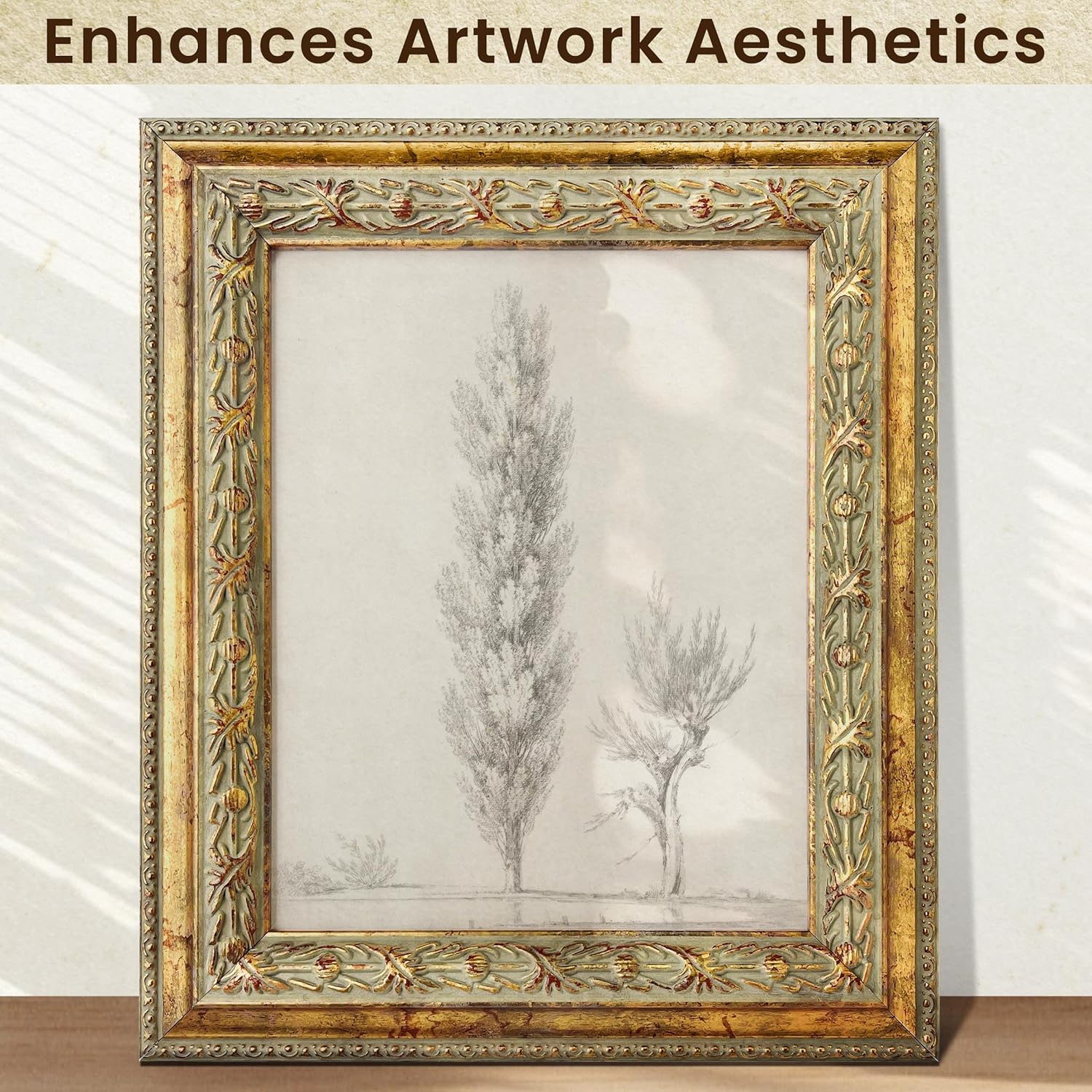 97 Decor 8x10 Vintage Picture Frame  8x10 Picture Frame Gold Vintage 8x10 Gold Frame For Posters Rustic 8x10 Frame Wall Hanging For Home Decor