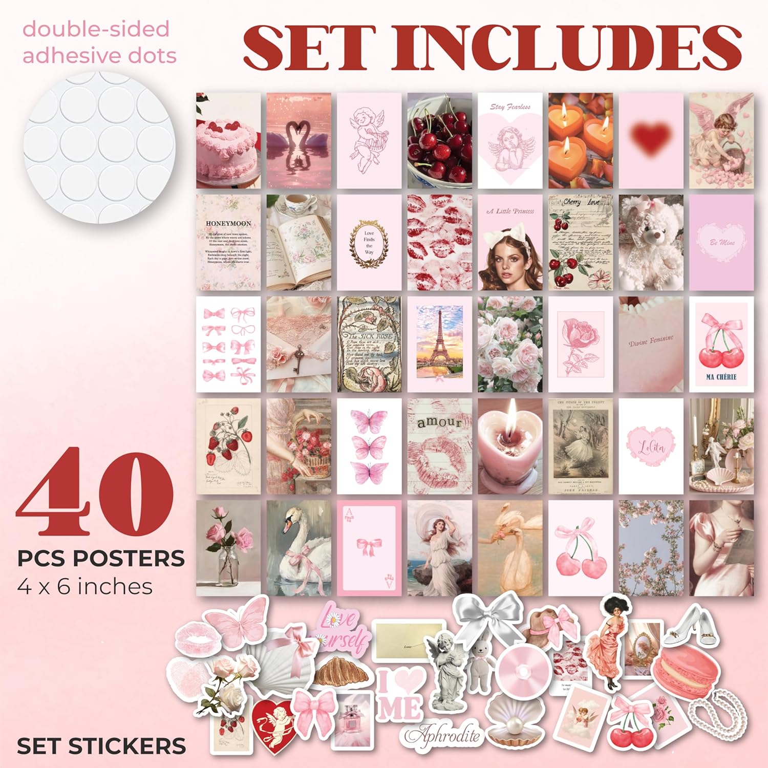 97 Decor Pink Coquette Room Decor Aesthetic  Girly Coquette Wall Decor Light Pink Posters for Room Aesthetic Pictures Vintage Coquette Decor Downtown Collage Kit for Teen Girl Dorm Bedroom 4x6