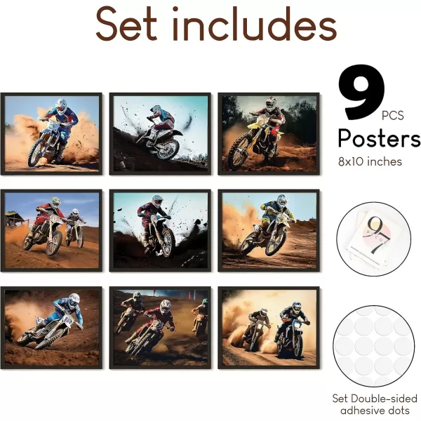 97 DECOR Motocross Posters Wall Art Print  Dirtbike Decor for Boys Motocross Bedroom Picture Photo Cool Motocross Room Decoration Dirtbike Stuff Motocross Gifts for Dirt Bike Lovers 8x10 UNFRAMED