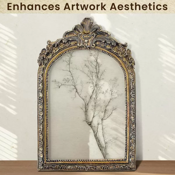 97 Decor 5x7 Vintage Picture Frame  5x7 Picture Frame Antique Ornate Gold Frame 5x7 Small 5x7 Picture Frame Wall Hanging For Home Decor
