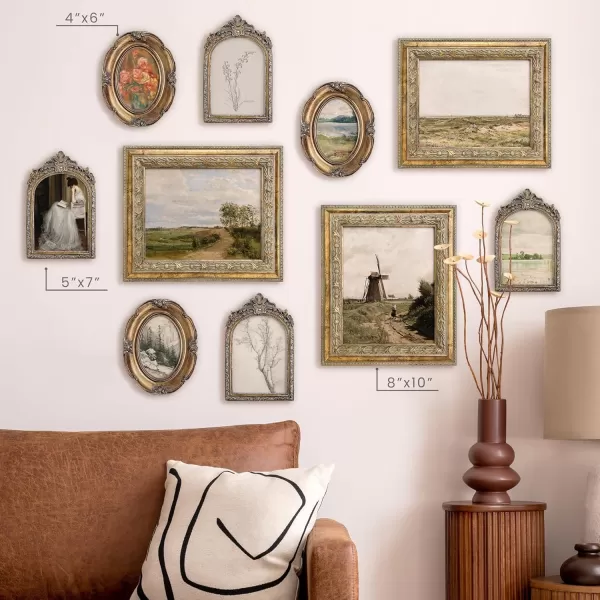 97 Decor 8x10 Vintage Picture Frame  8x10 Picture Frame Gold Vintage 8x10 Gold Frame For Posters Rustic 8x10 Frame Wall Hanging For Home Decor