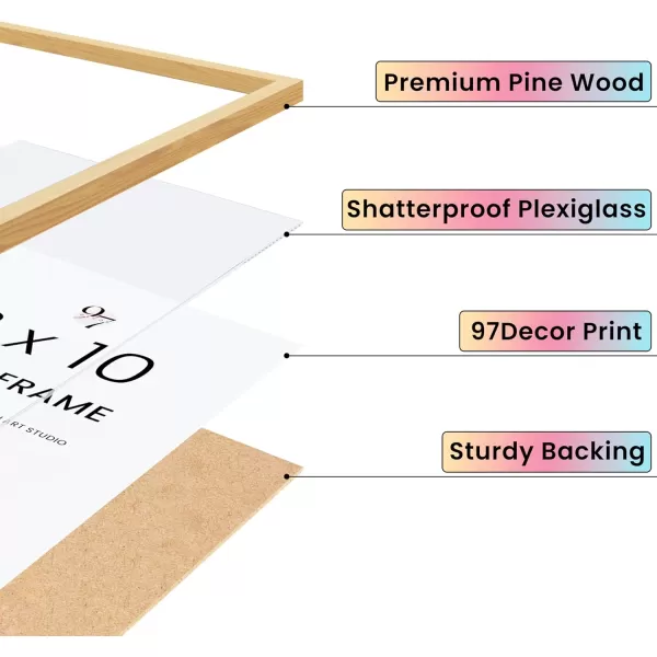 97 Decor Beige 8x10 Picture Frame Set of 6  Beige Picture Frames 8x10 for Wall Mounting 8x10 Frame Wood Natural Wood 8x10 Photo Frame Wooden 8 By 10 Poster Frame