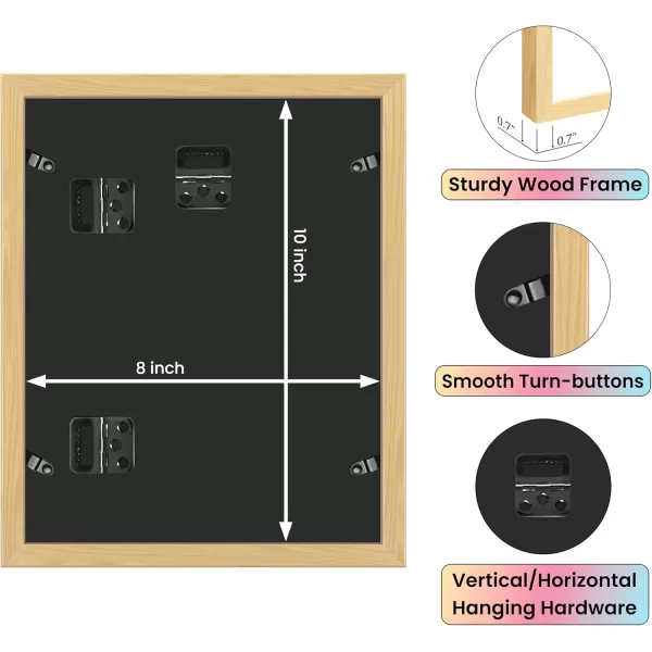 97 Decor Beige 8x10 Picture Frame Set of 6  Beige Picture Frames 8x10 for Wall Mounting 8x10 Frame Wood Natural Wood 8x10 Photo Frame Wooden 8 By 10 Poster Frame