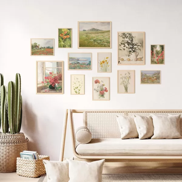 97 Decor Floral Wall Art  Vintage Floral Prints for Wall Decor Flower Poster for Room Aesthetic Vintage Prints French Garden Painting Spring Landscape Botanical Art Wildflower Decor 8x10 Unframed