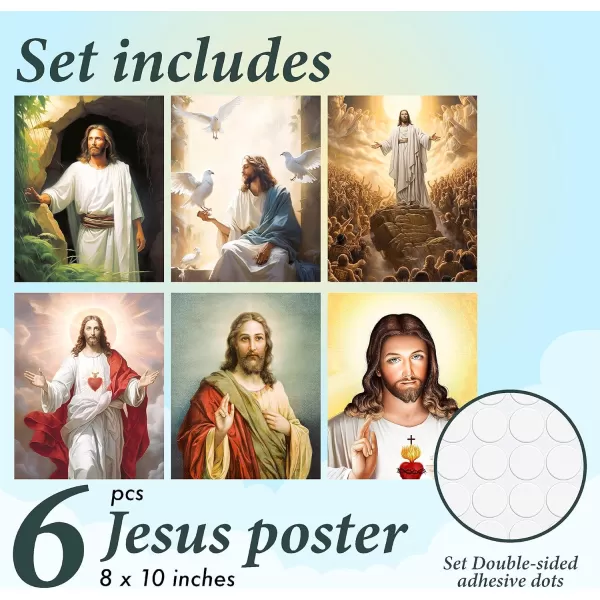97 Decor Jesus Pictures for Wall  Jesus Poster Of Christ Jesus Wall Art Prints Catholic Sacred Heart Of Jesus Wall Decor Religious Lds Pictures Of Jesus God Portrait Paintings 8x10 UNFRAMED