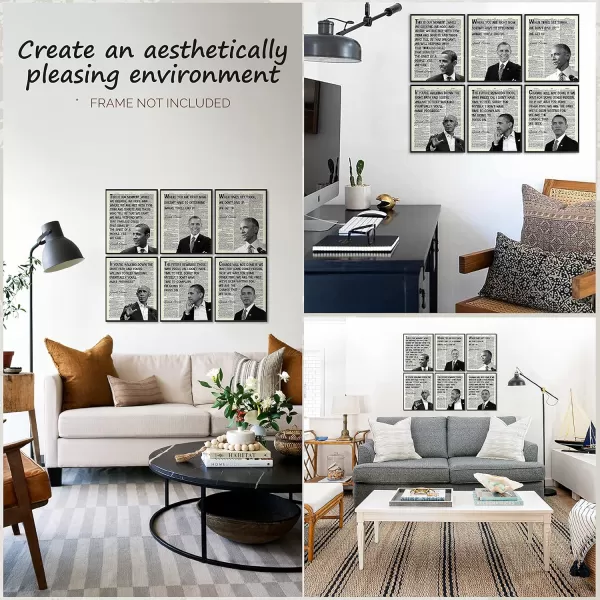 97 Decor President Barack Obama Posters  Barack Obama Quotes Wall Art Portrait Of Obama Print Black Leaders Pictures Inspirational Quote Black History Month Classroom Decorations 8x10 UNFRAMED