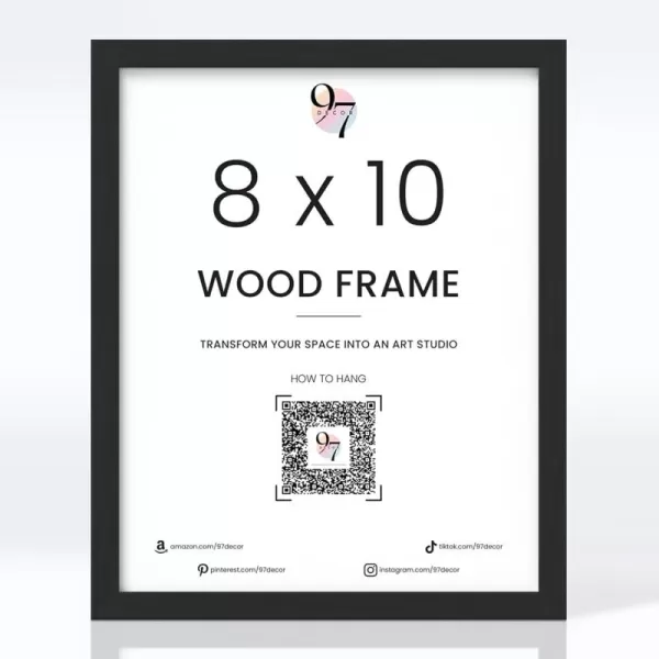 97 Decor Black 8x10 Picture Frame Single  8x10 Wood Frame For Wall Hanging 8x10 Black Frame With Plexiglass Natural Wood Photo Frame 8x10 1 Pack