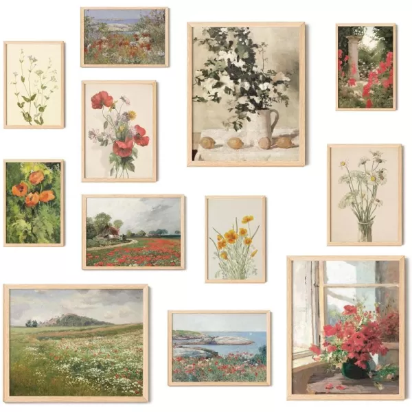 97 Decor Floral Wall Art  Vintage Floral Prints for Wall Decor Flower Poster for Room Aesthetic Vintage Prints French Garden Painting Spring Landscape Botanical Art Wildflower Decor 8x10 Unframed
