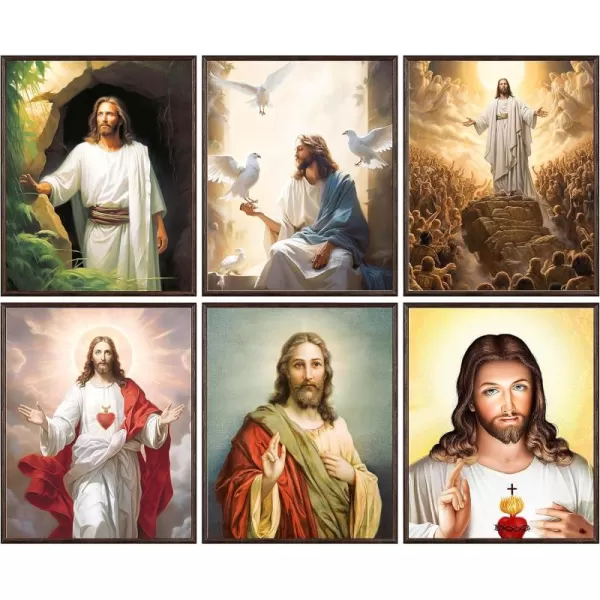 97 Decor Jesus Pictures for Wall  Jesus Poster Of Christ Jesus Wall Art Prints Catholic Sacred Heart Of Jesus Wall Decor Religious Lds Pictures Of Jesus God Portrait Paintings 8x10 UNFRAMED
