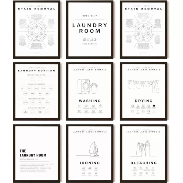 97 Decor Laundry Room Wall Decor  Laundry Decor for Laundry Room Accessories Laundry Symbol Wall Art Prints Laundry Symbols Guide Picture Laundry Care Instruction Chart Sign Poster 8x10 Unframed