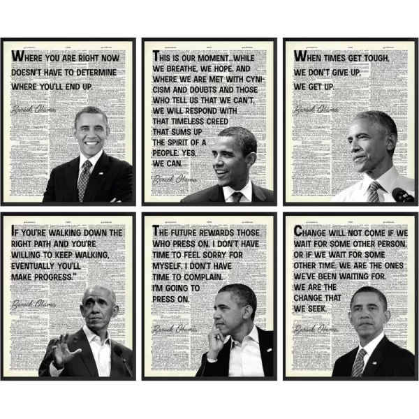 97 Decor President Barack Obama Posters  Barack Obama Quotes Wall Art Portrait Of Obama Print Black Leaders Pictures Inspirational Quote Black History Month Classroom Decorations 8x10 UNFRAMED