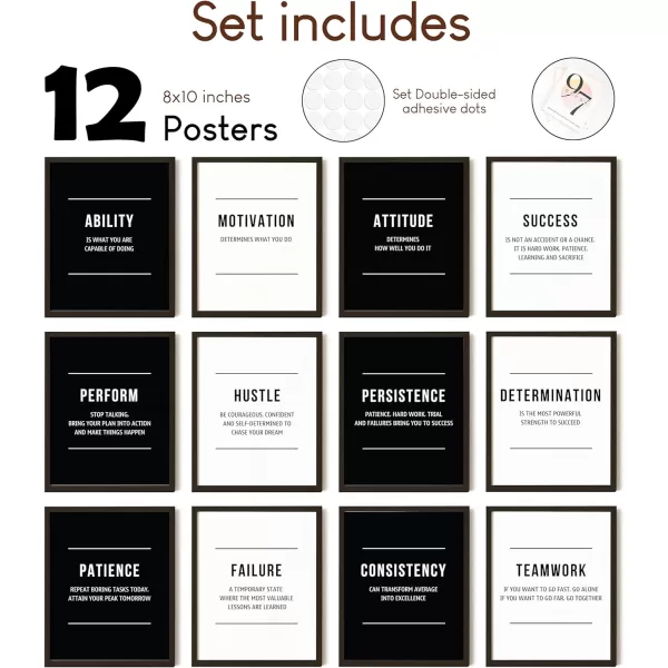 image97 DECOR Success Motivational Wall Art for Office Decor  Black and White Inspirational Wall Decor Entrepreneur Inspirational Quotes Wall Art Prints Positive Posters for Teens Bedroom 8x10 UNFRAMED
