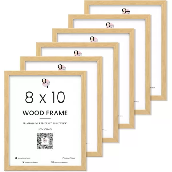 image97 Decor Beige 8x10 Picture Frame Set of 6  Beige Picture Frames 8x10 for Wall Mounting 8x10 Frame Wood Natural Wood 8x10 Photo Frame Wooden 8 By 10 Poster Frame