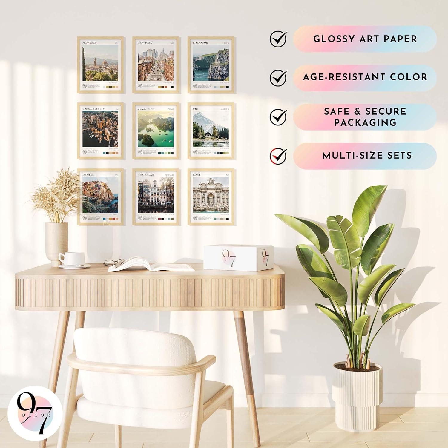 image97 DECOR Vintage Travel Decor Posters  World Travel Wall Art Prints Retro Popular Cities Photo Collage Kit Trendy City Landscape Aesthetic Pictures for Teen Dorm Bedroom Decorations 40 Pcs 4quotx6quotCities
