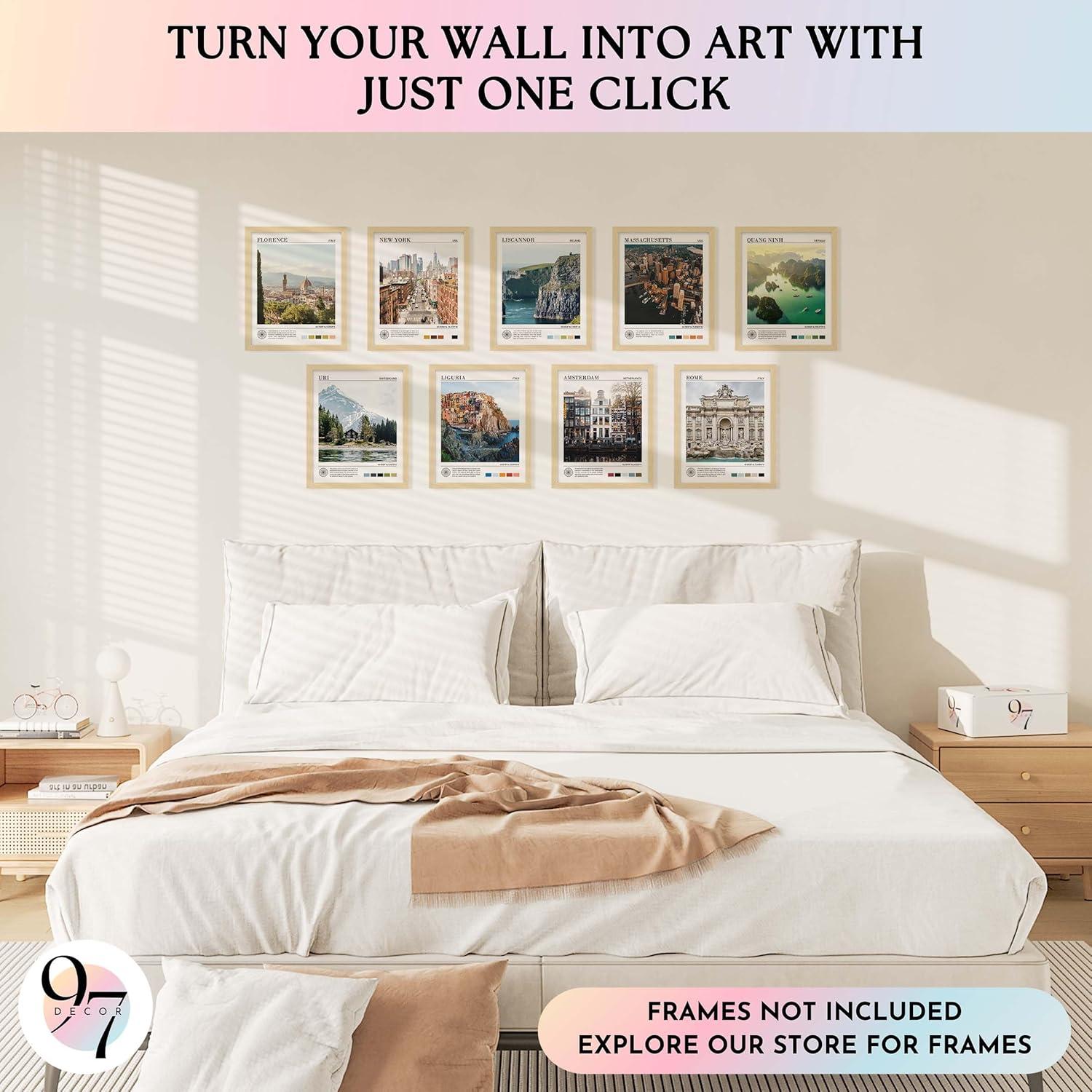 image97 DECOR Vintage Travel Decor Posters  World Travel Wall Art Prints Retro Popular Cities Photo Collage Kit Trendy City Landscape Aesthetic Pictures for Teen Dorm Bedroom Decorations 40 Pcs 4quotx6quotCities