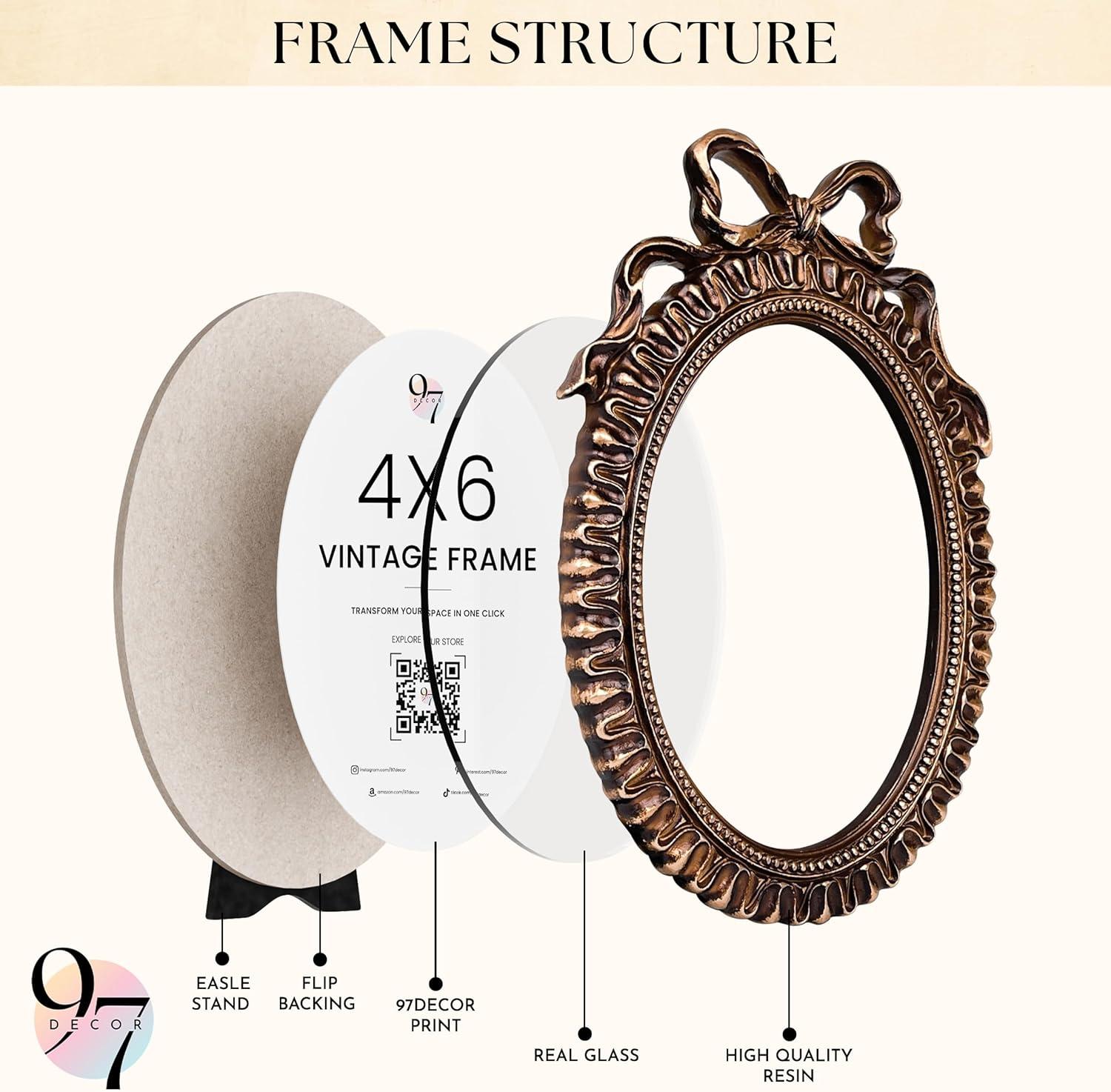 image97 Decor 5x7 Oval Picture Frame  Vintage 5x7 Picture Frame Gold Rustic 5 x 7 Gold Frames 5 By 7 Ornate Photo Frames For Tabletop And Wall HangingBow Oval