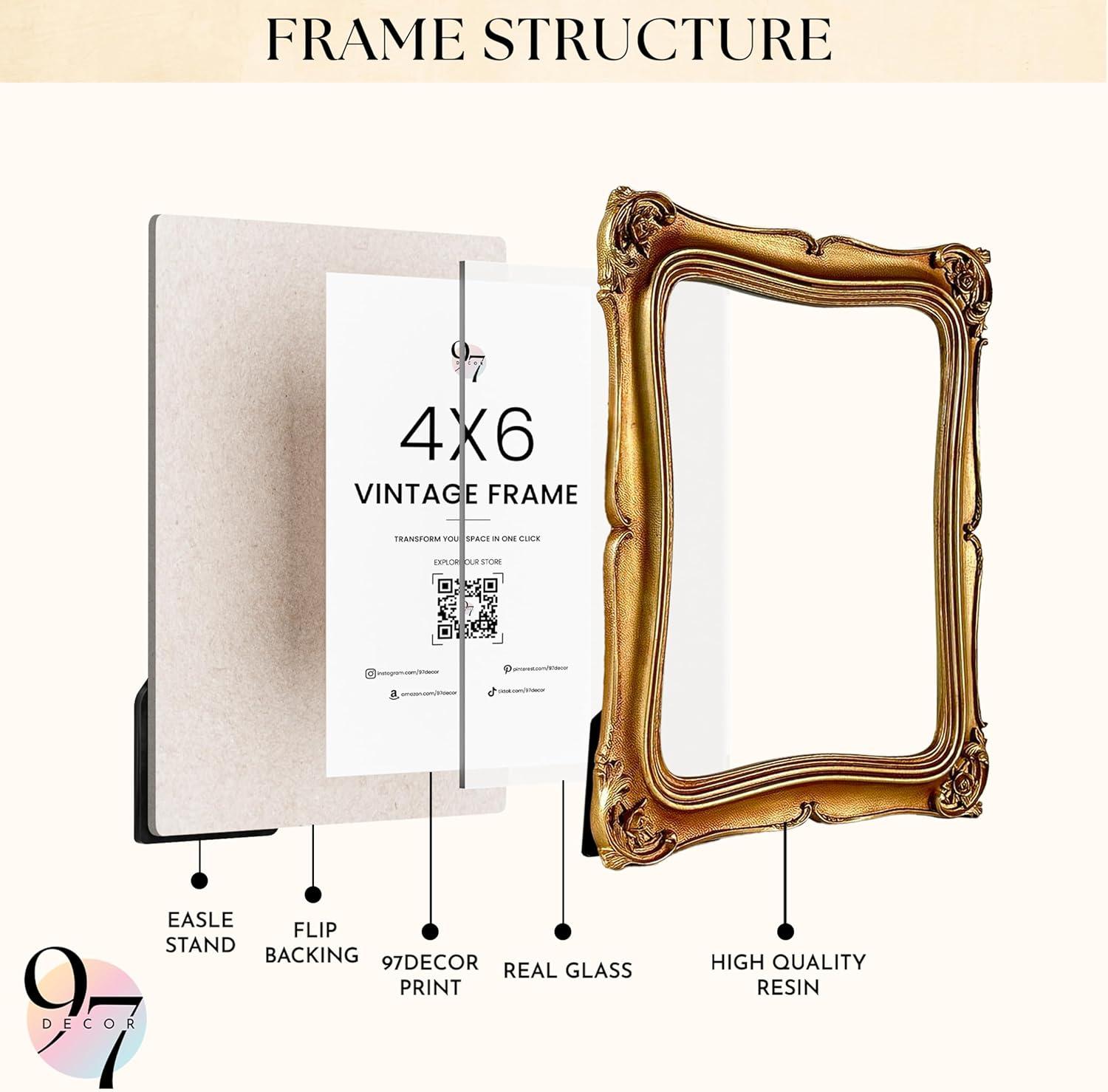 image97 Decor 5x7 Oval Picture Frame  Vintage 5x7 Picture Frame Gold Rustic 5 x 7 Gold Frames 5 By 7 Ornate Photo Frames For Tabletop And Wall HangingGolden Victorian