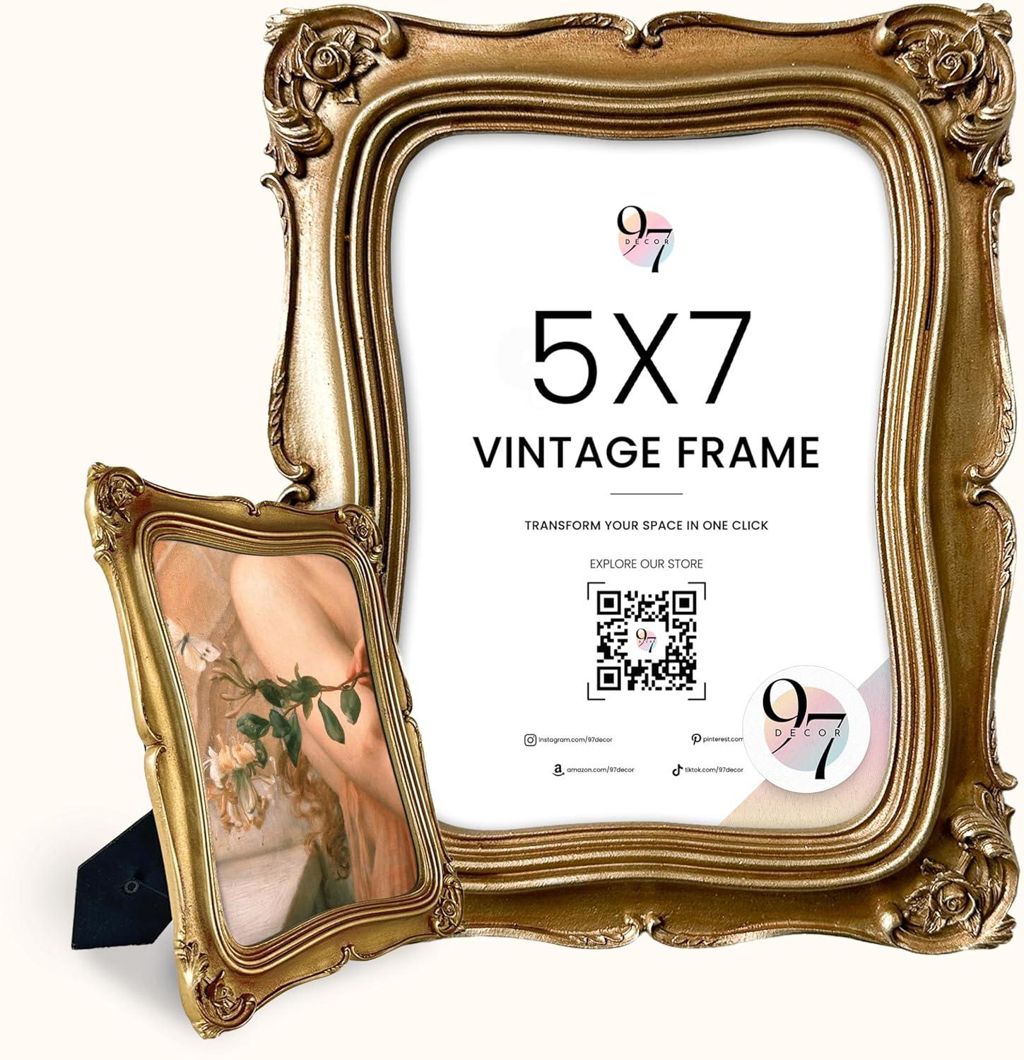 image97 Decor 5x7 Oval Picture Frame  Vintage 5x7 Picture Frame Gold Rustic 5 x 7 Gold Frames 5 By 7 Ornate Photo Frames For Tabletop And Wall HangingGolden Victorian