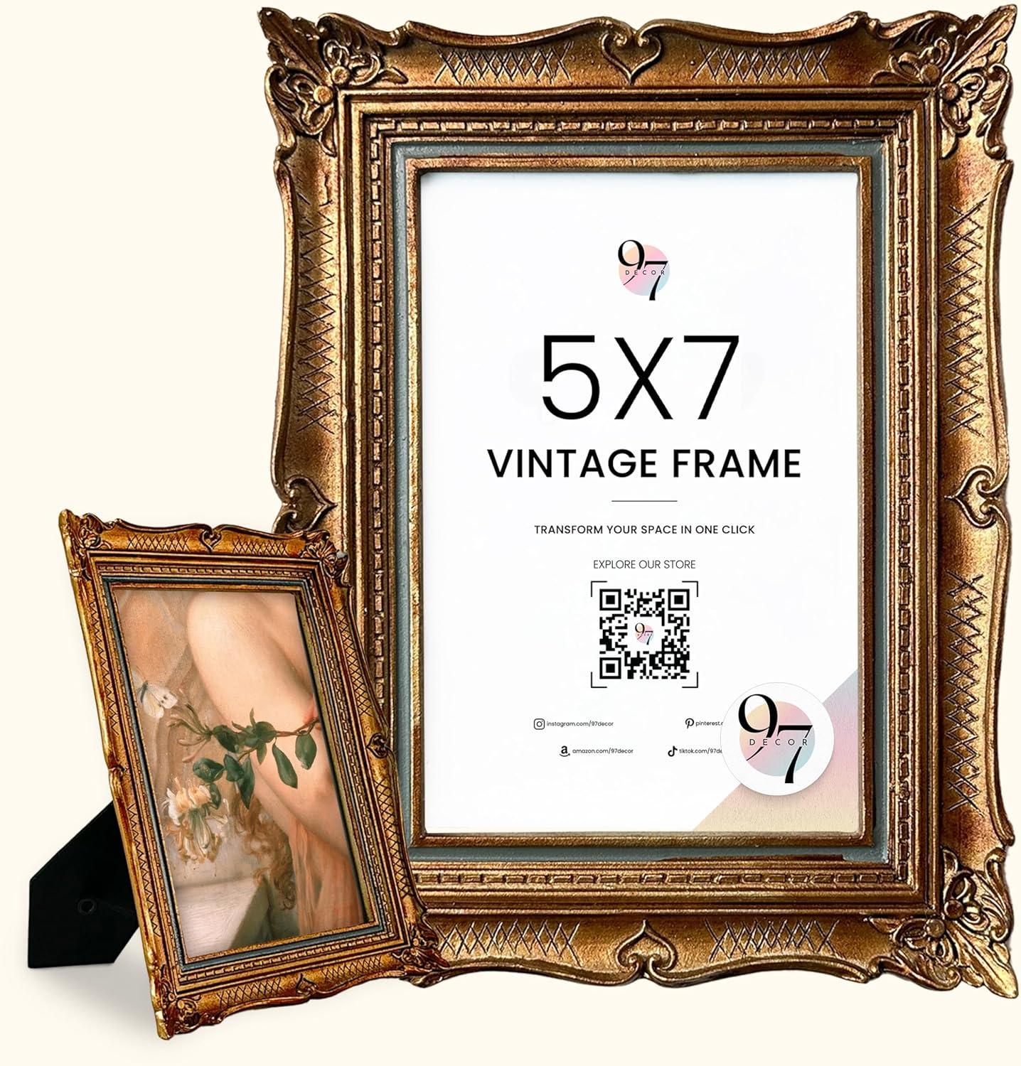 image97 Decor 5x7 Oval Picture Frame  Vintage 5x7 Picture Frame Gold Rustic 5 x 7 Gold Frames 5 By 7 Ornate Photo Frames For Tabletop And Wall HangingOrnate Rectangle