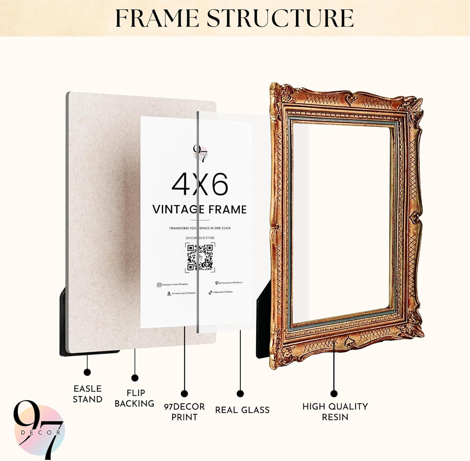 image97 Decor 5x7 Oval Picture Frame  Vintage 5x7 Picture Frame Gold Rustic 5 x 7 Gold Frames 5 By 7 Ornate Photo Frames For Tabletop And Wall HangingOrnate Rectangle