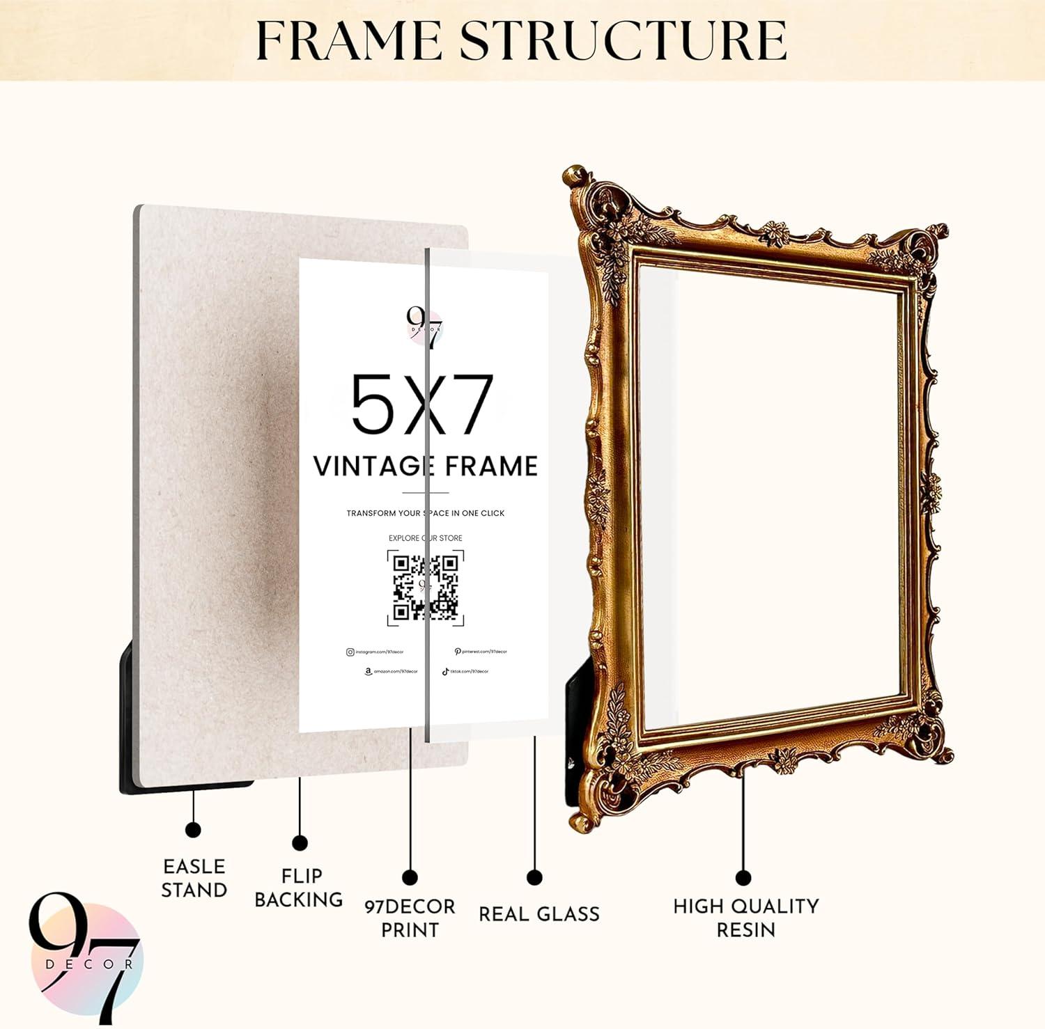 image97 Decor 5x7 Oval Picture Frame  Vintage 5x7 Picture Frame Gold Rustic 5 x 7 Gold Frames 5 By 7 Ornate Photo Frames For Tabletop And Wall HangingRoyal Rectangle