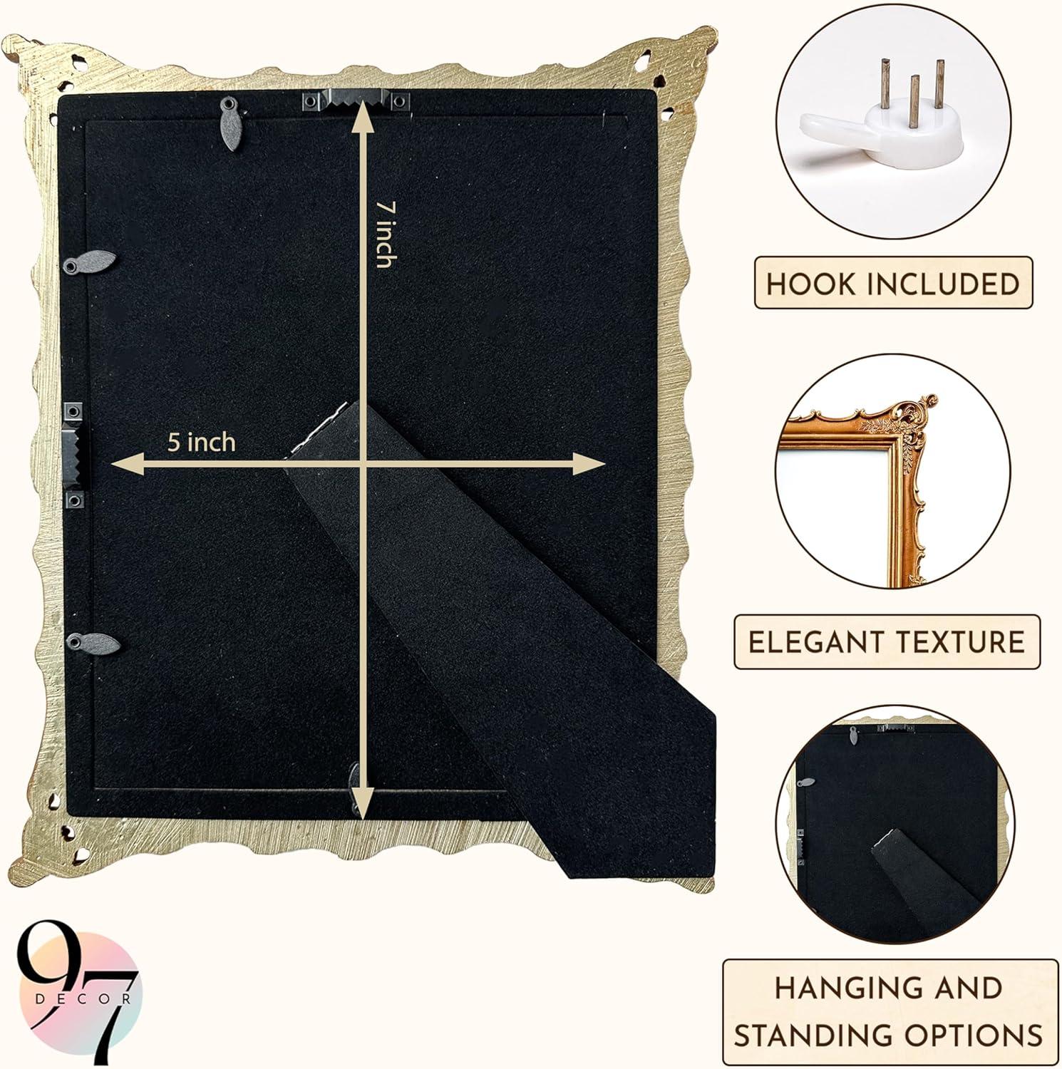 image97 Decor 5x7 Oval Picture Frame  Vintage 5x7 Picture Frame Gold Rustic 5 x 7 Gold Frames 5 By 7 Ornate Photo Frames For Tabletop And Wall HangingRoyal Rectangle