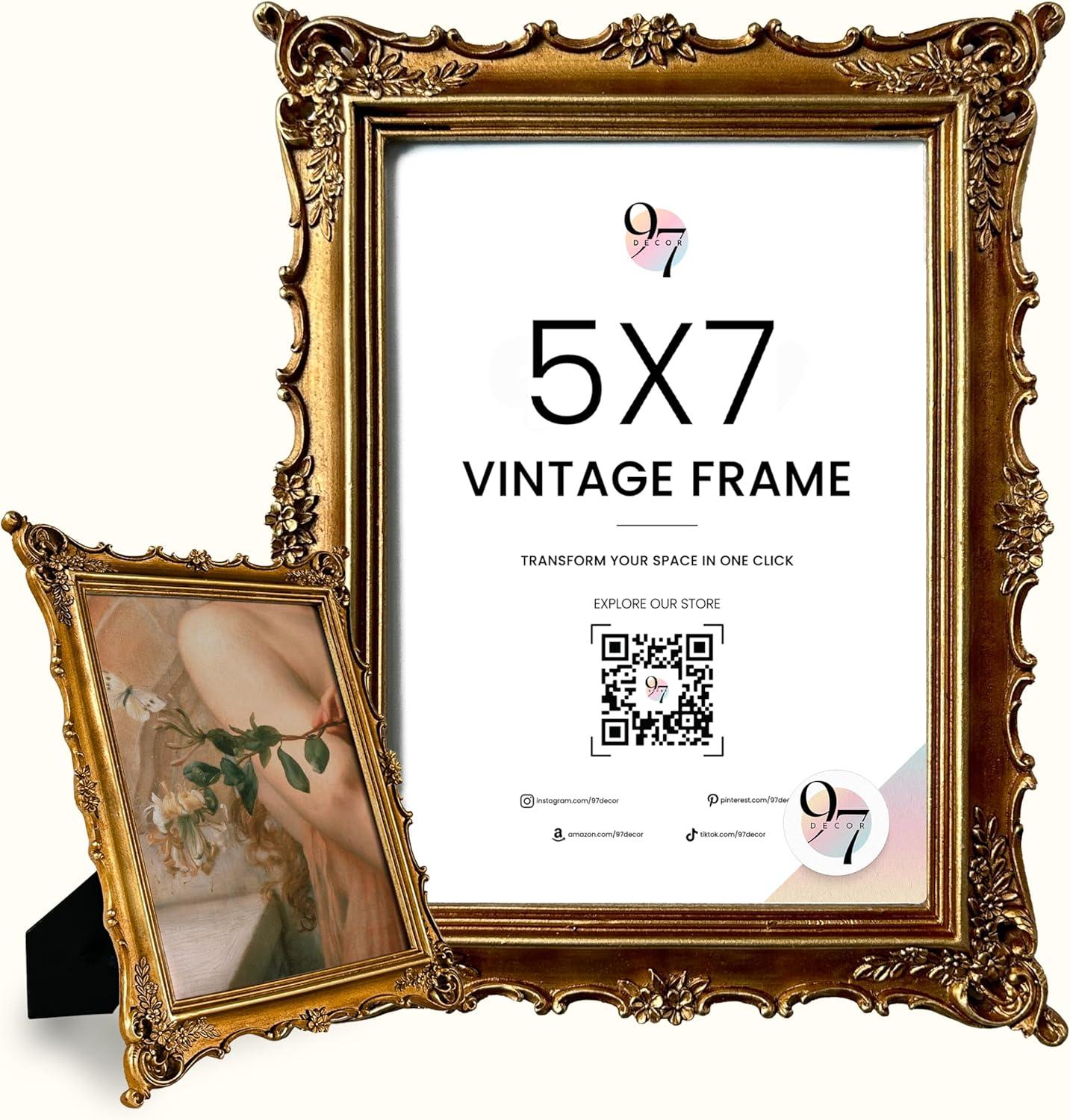 image97 Decor 5x7 Oval Picture Frame  Vintage 5x7 Picture Frame Gold Rustic 5 x 7 Gold Frames 5 By 7 Ornate Photo Frames For Tabletop And Wall HangingRoyal Rectangle