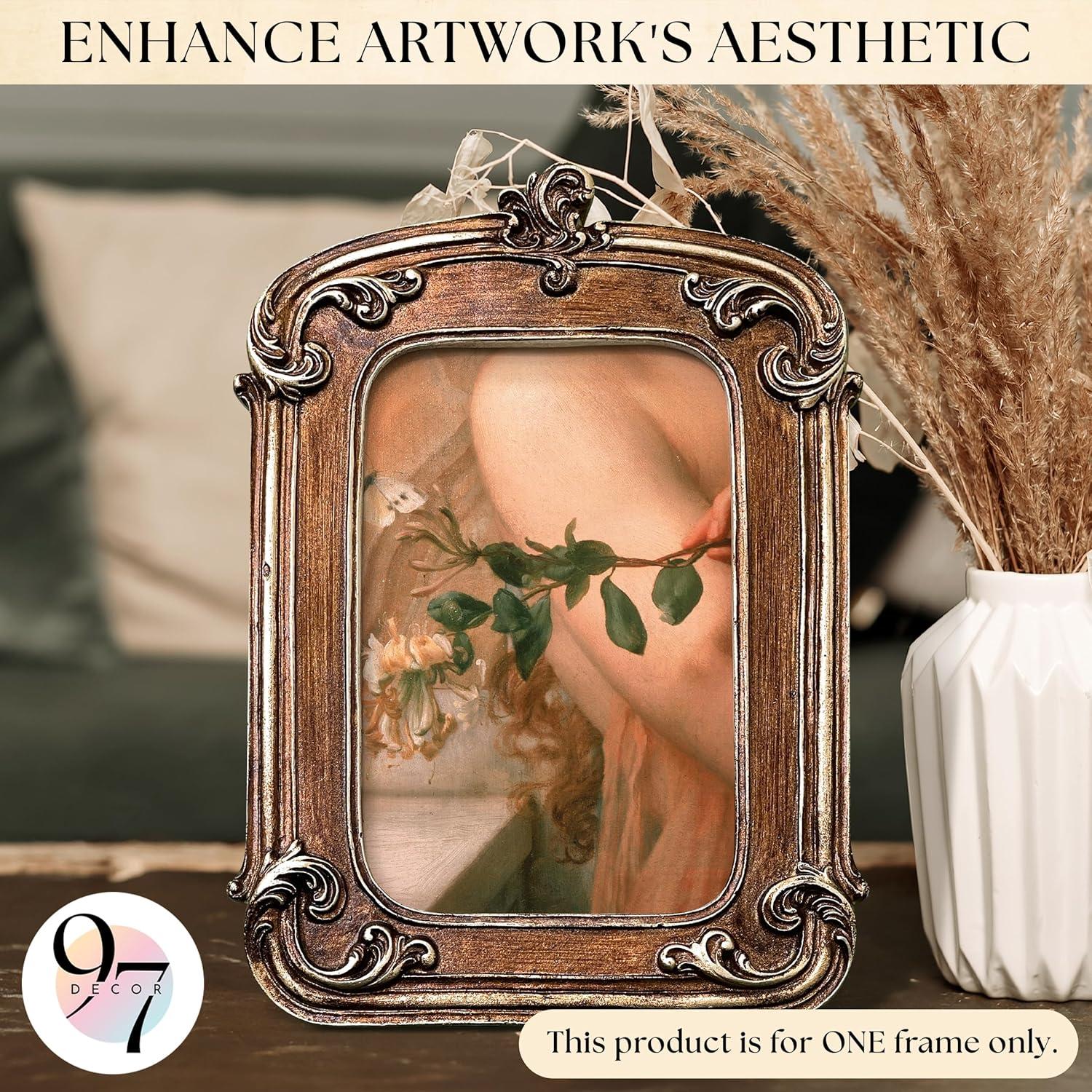 image97 Decor 5x7 Vintage Picture Frame  5x7 Picture Frames Antique Ornate Gold Frame 5 x 7 Small 5 x 7 Picture Frames Wall Hanging For Home DecorBronze Ornate