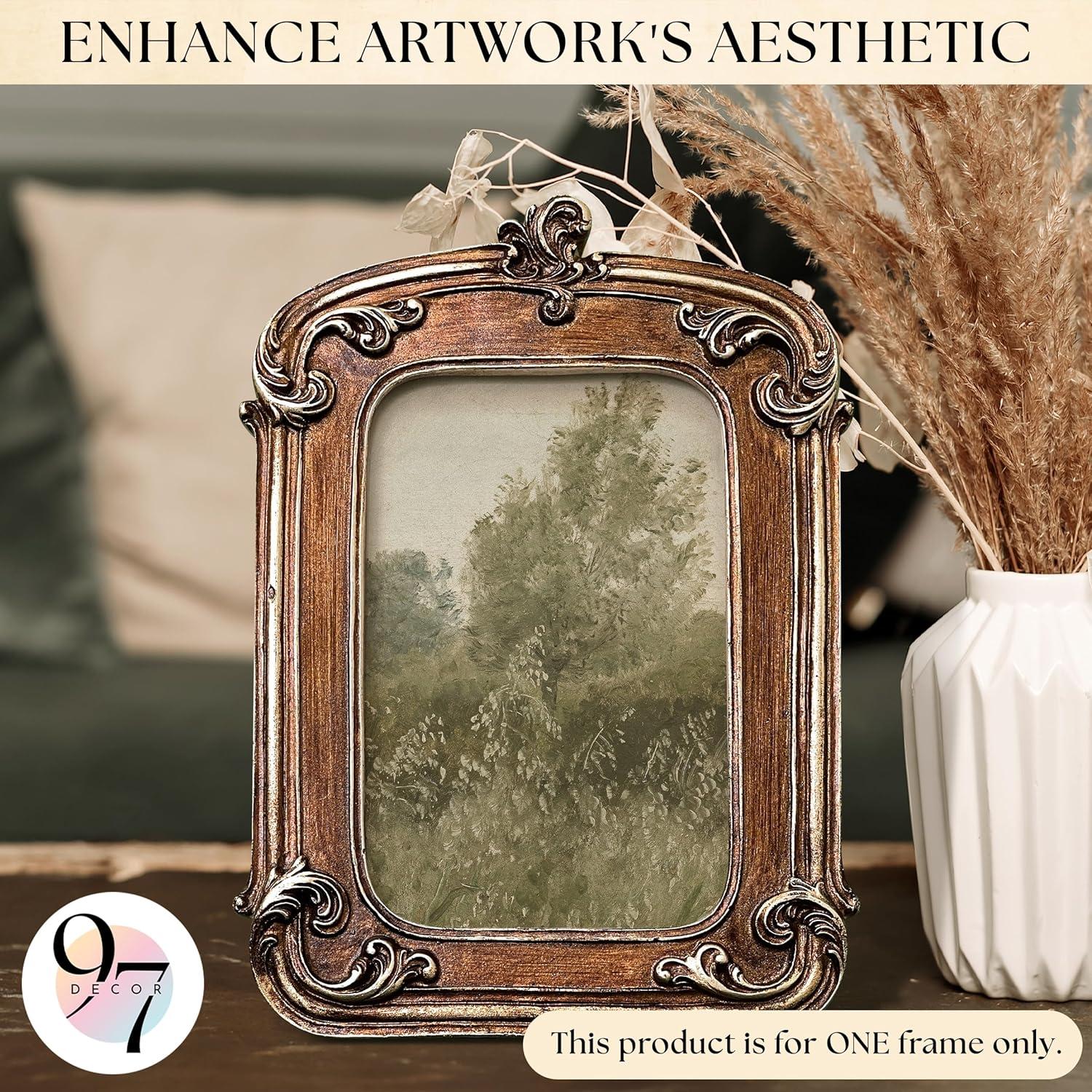 image97 Decor 5x7 Vintage Picture Frame  5x7 Picture Frames Antique Ornate Gold Frame 5 x 7 Small 5 x 7 Picture Frames Wall Hanging For Home DecorBronze Ornate
