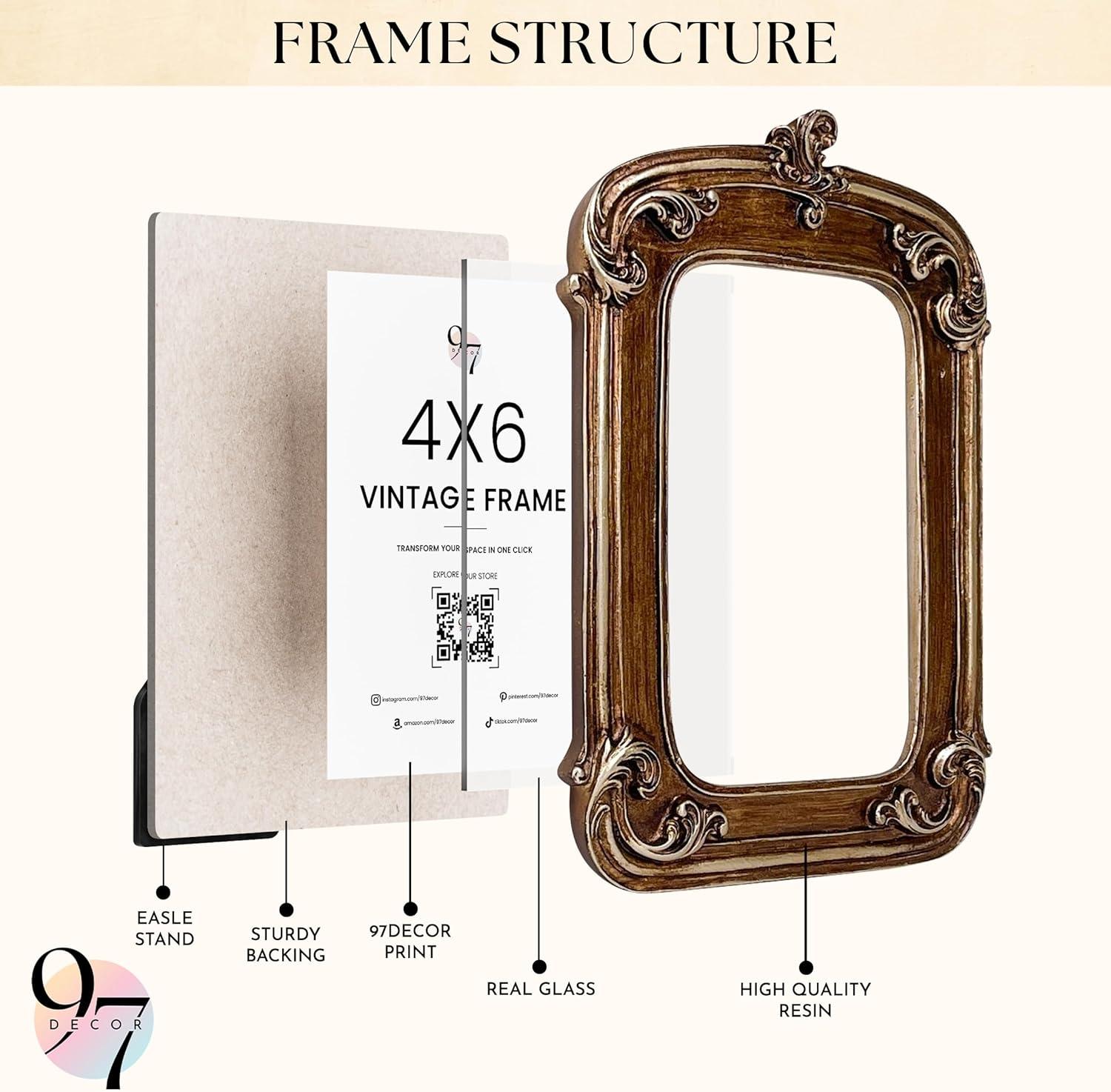 image97 Decor 5x7 Vintage Picture Frame  5x7 Picture Frames Antique Ornate Gold Frame 5 x 7 Small 5 x 7 Picture Frames Wall Hanging For Home DecorBronze Ornate