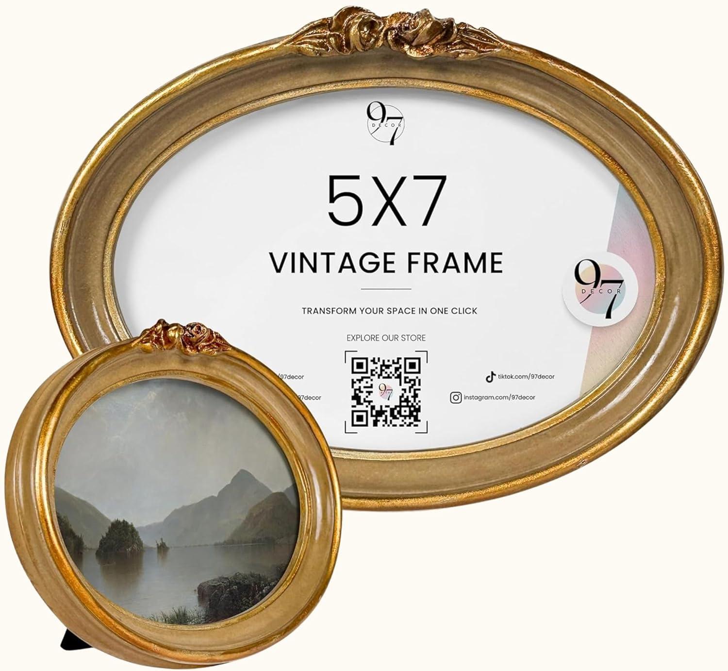 image97 Decor 5x7 Vintage Picture Frame  5x7 Picture Frames Antique Ornate Gold Frame 5 x 7 Small 5 x 7 Picture Frames Wall Hanging For Home DecorGolden Rose