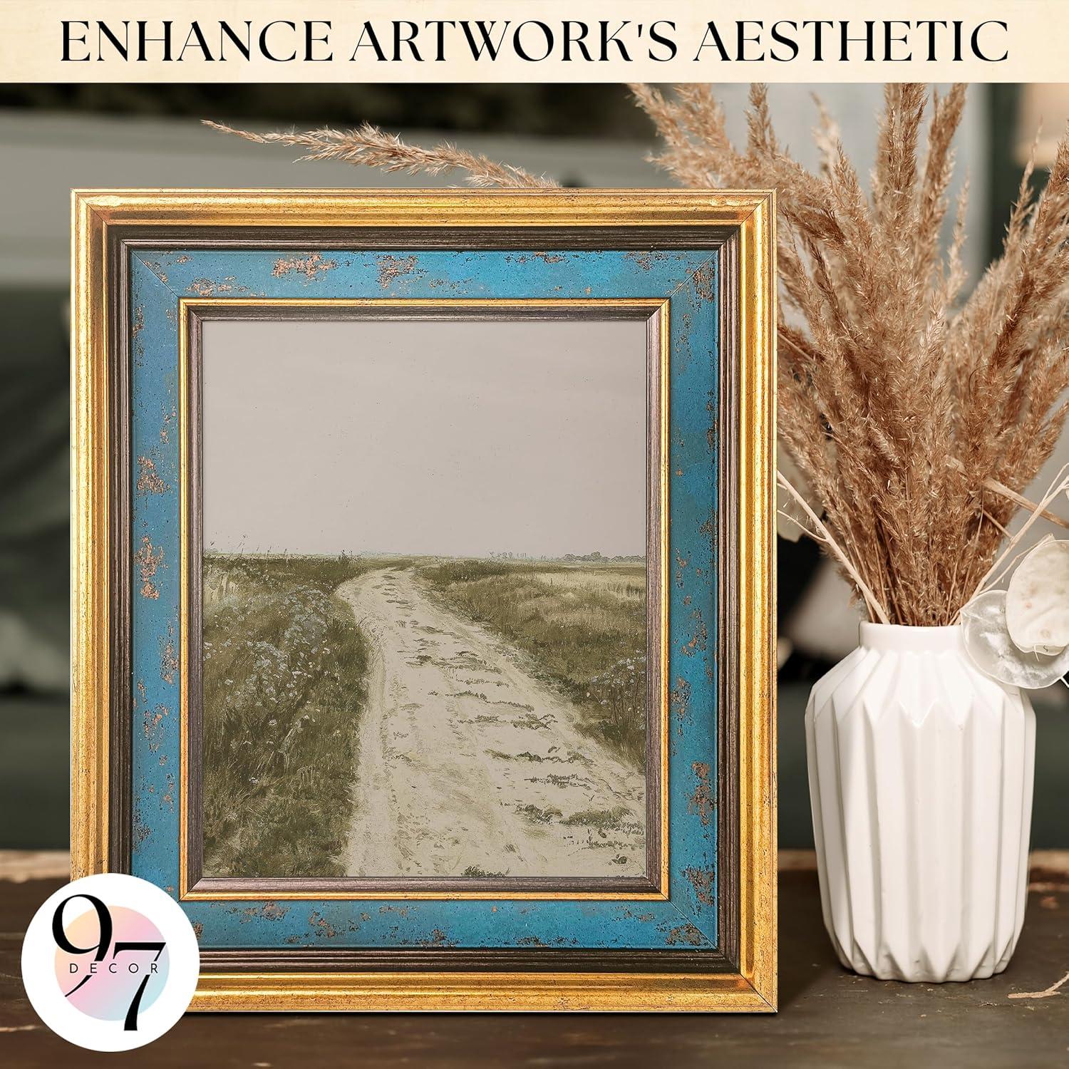 image97 Decor 8x10 Vintage Picture Frame  8x10 Picture Frame Gold Vintage 8 x10 Gold Frame For Posters Rustic 8 x 10 Frame Wall Hanging For Home Decor
