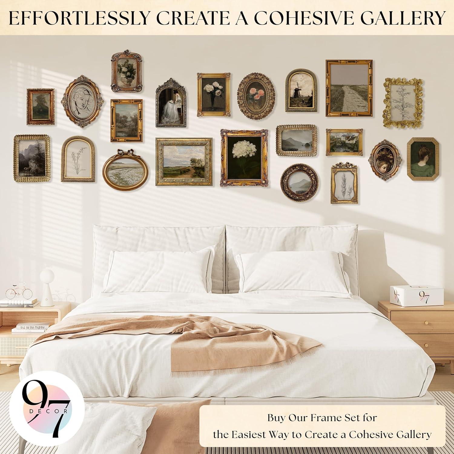 image97 Decor Black And Gold Vintage Picture Frames 4x6  Bow 4x6 Oval Frame Antique Frames 4 X 6 With Glass Front For Tabletop Photo Display And Wall Hanging Antique Wall DecorBow Golden