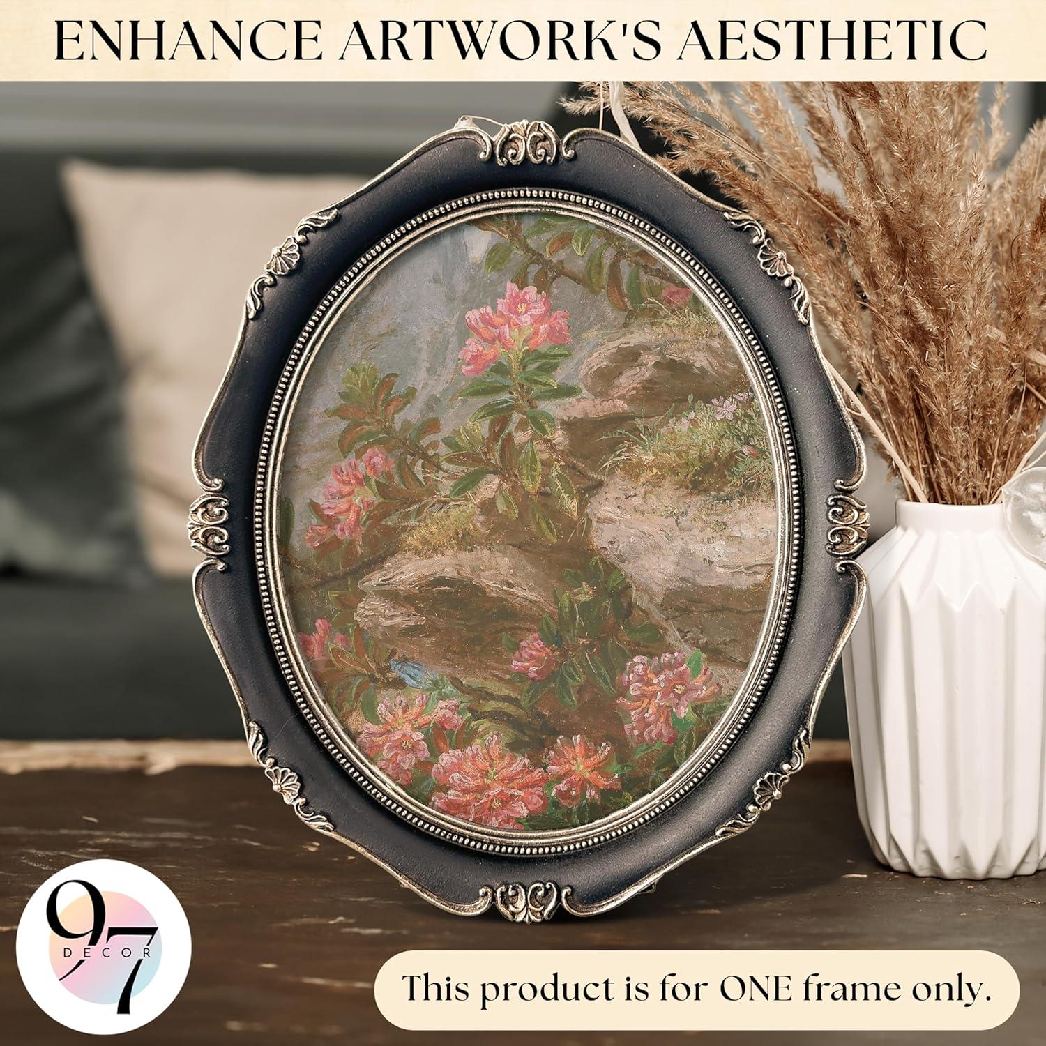 image97 Decor Black And Gold Vintage Picture Frames 4x6  Bow 4x6 Oval Frame Antique Frames 4 X 6 With Glass Front For Tabletop Photo Display And Wall Hanging Antique Wall DecorBlack
