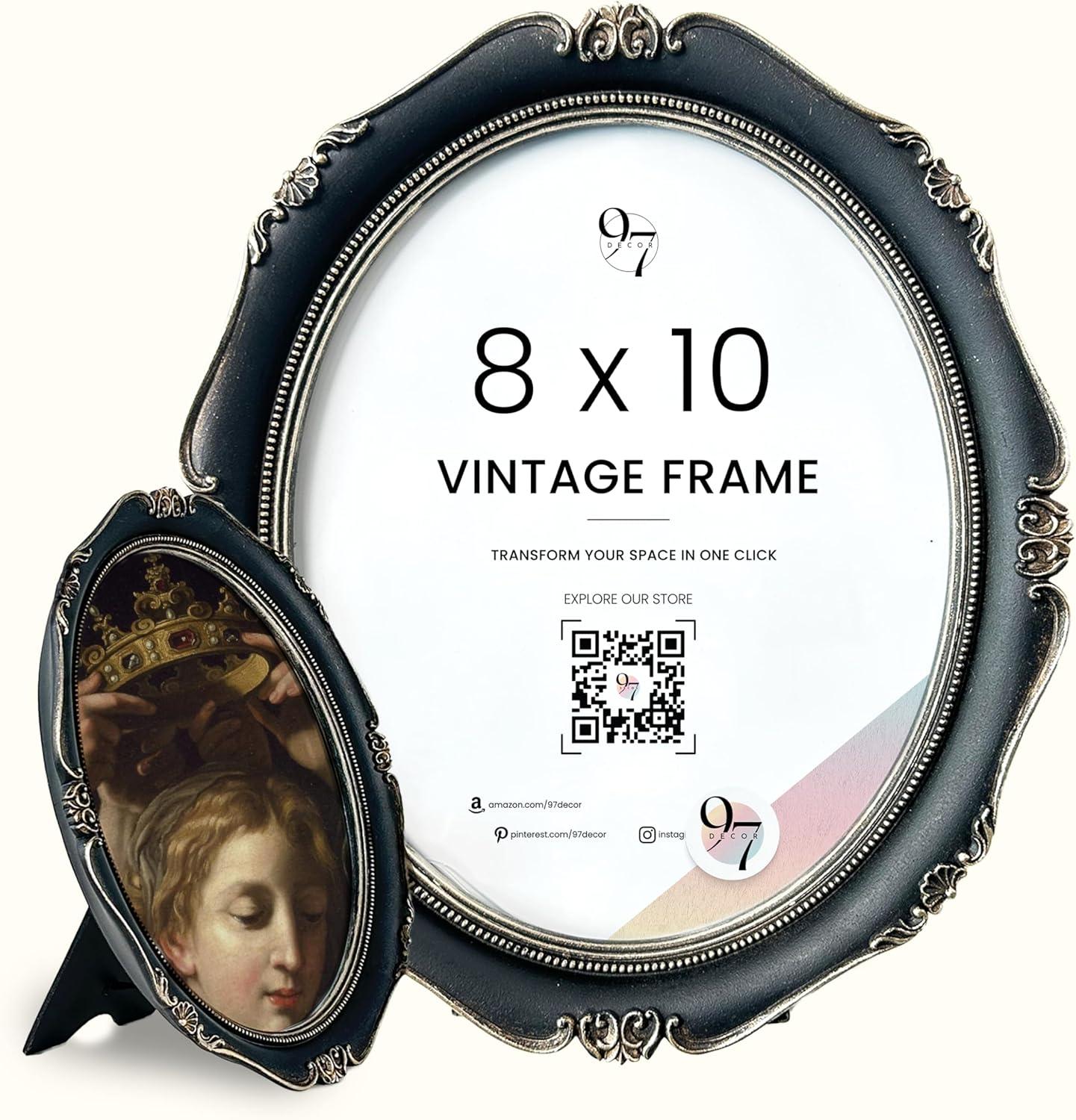 image97 Decor Black And Gold Vintage Picture Frames 4x6  Bow 4x6 Oval Frame Antique Frames 4 X 6 With Glass Front For Tabletop Photo Display And Wall Hanging Antique Wall DecorBlack