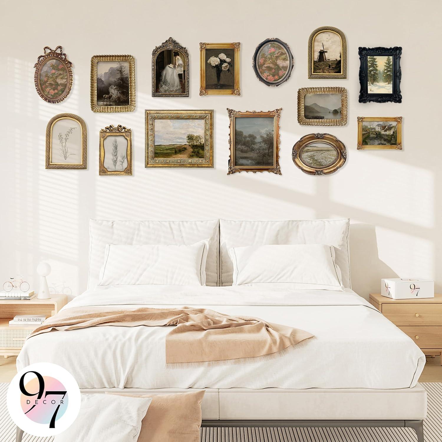 image97 Decor Black And Gold Vintage Picture Frames 4x6  Bow 4x6 Oval Frame Antique Frames 4 X 6 With Glass Front For Tabletop Photo Display And Wall Hanging Antique Wall DecorBlack