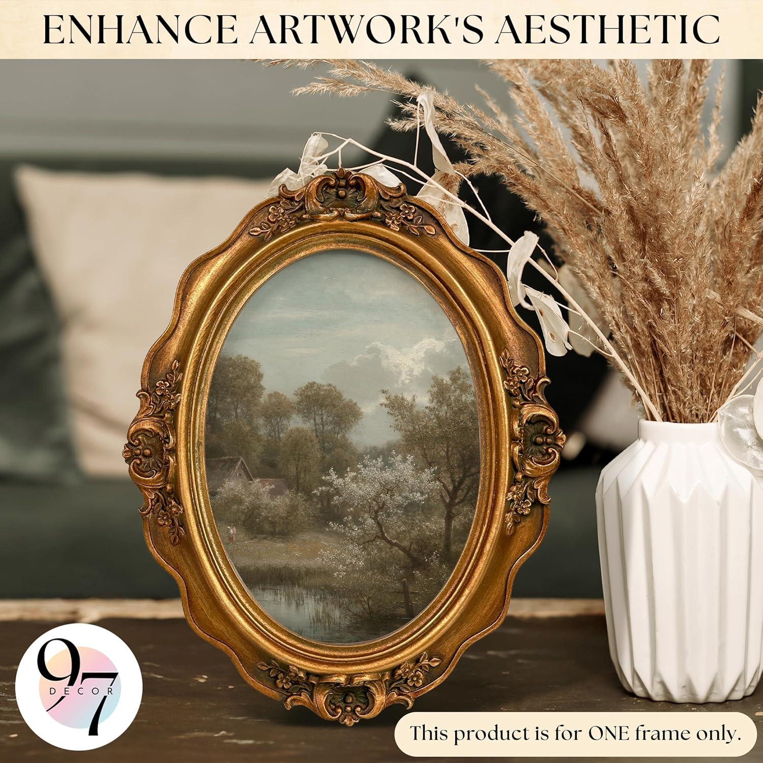 image97 Decor Black And Gold Vintage Picture Frames 4x6  Vintage Oval Picture Frame 4x6 Elegant 4 X 6 Antique Frame With Glass Front For Photo Display Tabletop And Wall MountingOrnate Oval