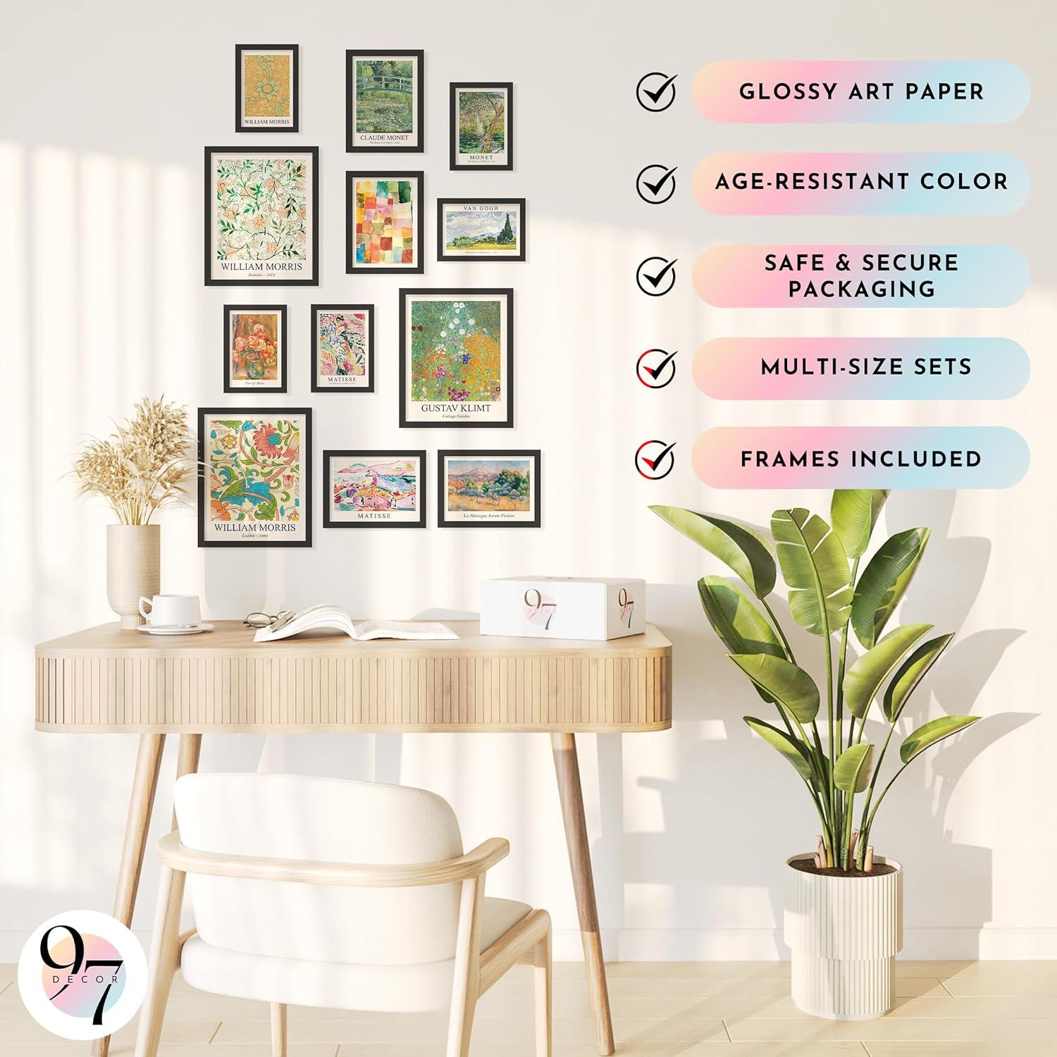 image97 Decor Colorful Eclectic Home Decor Aesthetic  Eclectic Posters Famous Artist Paintings Colorful Wall Art Prints Unique Gallery Wall Art Funky Decor for Teen Girl Dorm Bedroom 8x10 FRAMED BLACK FRAME