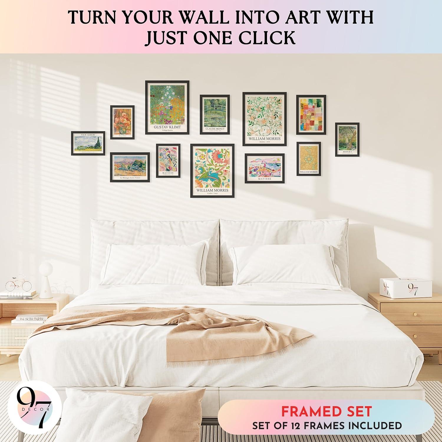 image97 Decor Colorful Eclectic Home Decor Aesthetic  Eclectic Posters Famous Artist Paintings Colorful Wall Art Prints Unique Gallery Wall Art Funky Decor for Teen Girl Dorm Bedroom 8x10 FRAMED BLACK FRAME