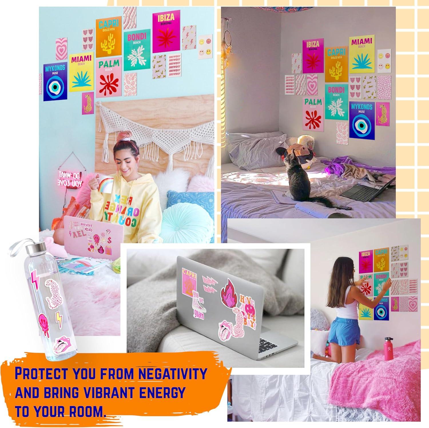 image97 Decor Colorful Preppy Room Decor  Hot Pink And Orange Preppy Posters For Room Aesthetic Maximalist Decor Preppy Pictures For Wall Quirky Wall Decor For Bedroom Teen Girl Dorm 8x10 UnframedPreppy Traveling