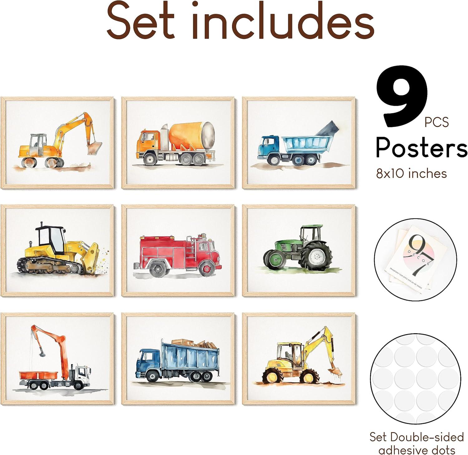 image97 Decor Construction Room Decor For Boys  Vintage Tractor Kids Wall Art Nursery Truck Prints Car Picture Vehicle Poster Toddler Boy Room Decoration For Bedroom 8x10 UnframedConstruction Vehicle 9x8x10