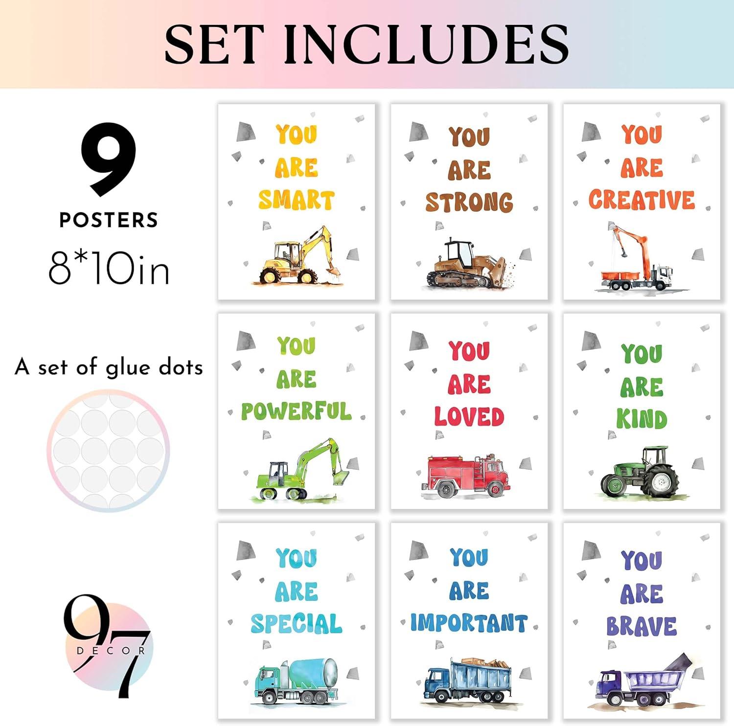image97 Decor Construction Room Decor For Boys  Vintage Tractor Kids Wall Art Nursery Truck Prints Car Picture Vehicle Poster Toddler Boy Room Decoration For Bedroom 8x10 UnframedConstruction Toddler 9x8x10