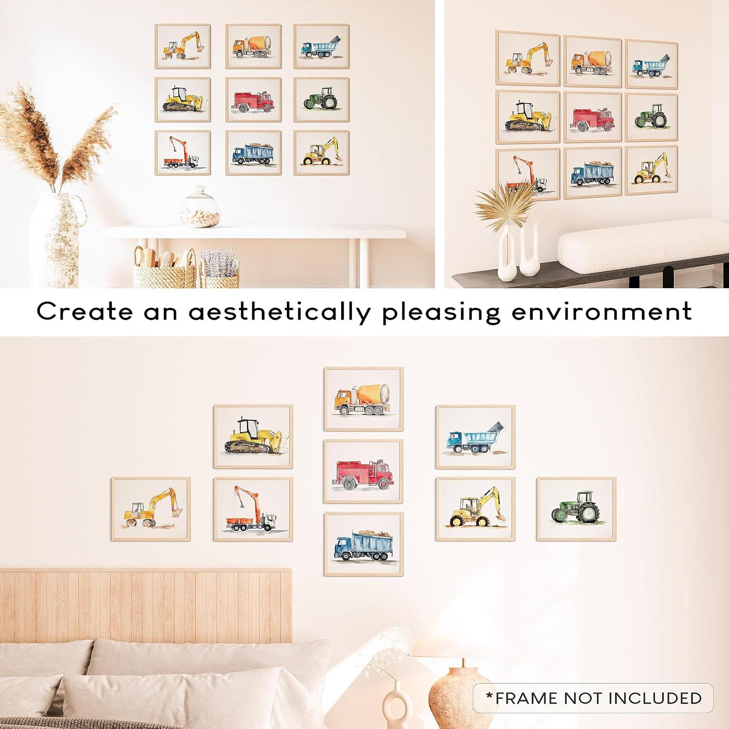 image97 Decor Construction Room Decor For Boys  Vintage Tractor Kids Wall Art Nursery Truck Prints Car Picture Vehicle Poster Toddler Boy Room Decoration For Bedroom 8x10 UnframedConstruction Vehicle 9x8x10