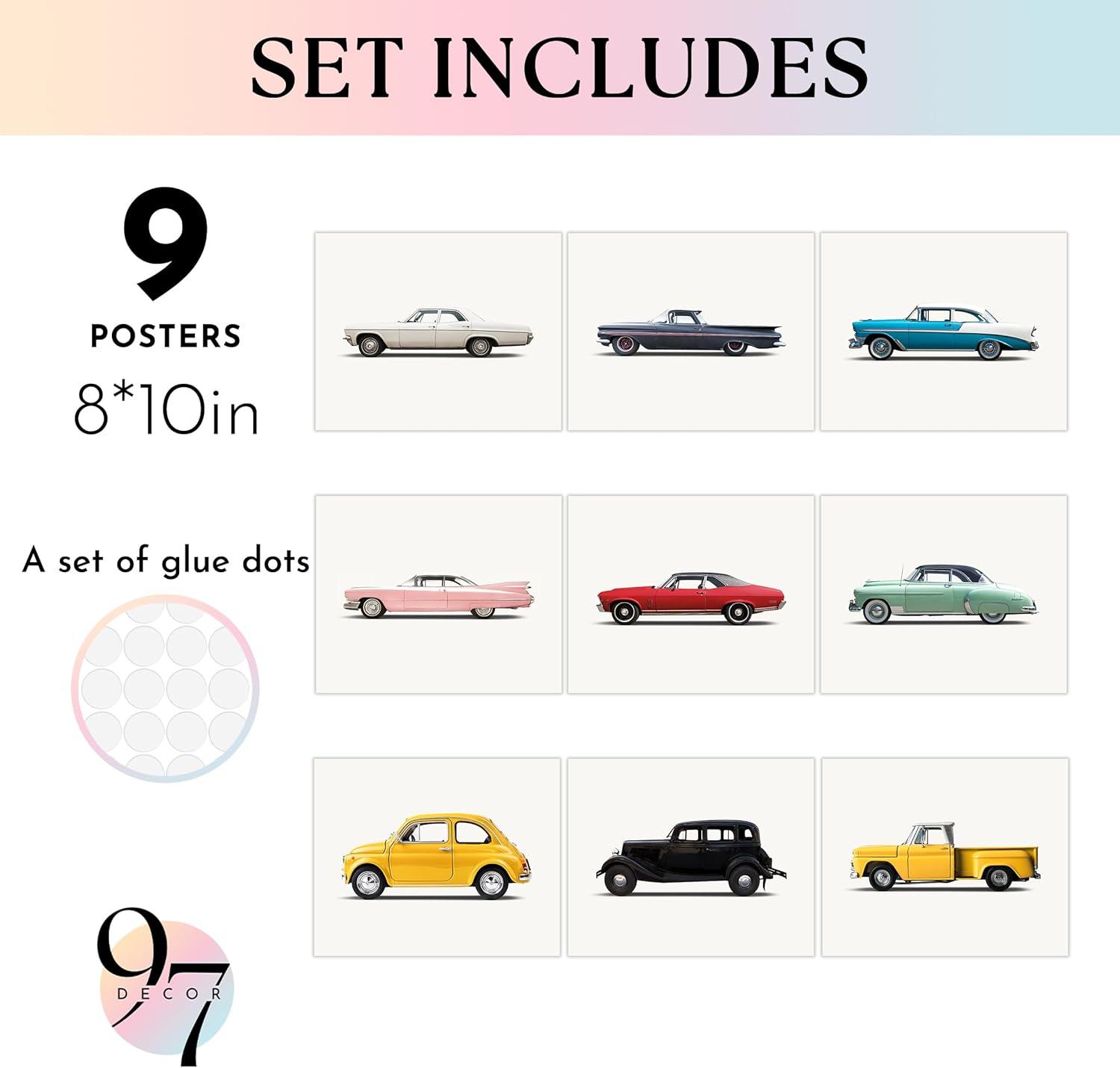 image97 Decor Construction Room Decor For Boys  Vintage Tractor Kids Wall Art Nursery Truck Prints Car Picture Vehicle Poster Toddler Boy Room Decoration For Bedroom 8x10 UnframedVintage Car 9x8x10
