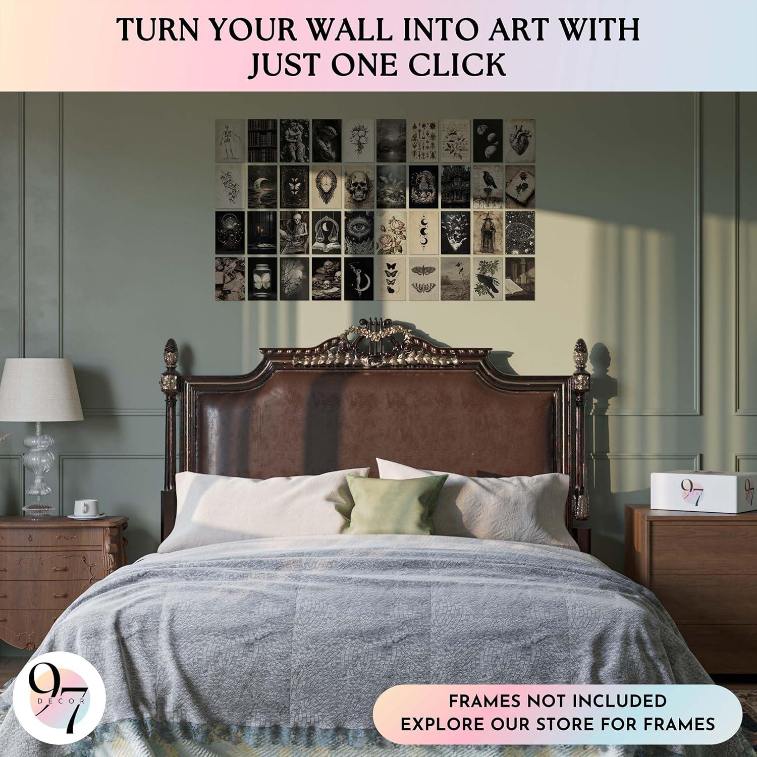 image97 Decor Cute Ghost Decor  Vintage Halloween Wall Art Prints Ghost Pictures Wall Decors Dark Spooky Poster For Room Aesthetic Pictures Halloween Decorations Indoor 2025 For Home Bedroom UnframedDark Academia